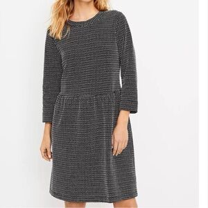 LOFT Black and White Long Sleeve Dress